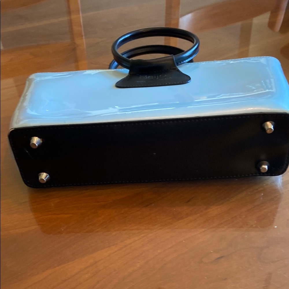 Beijo Sky Blue Tote with Black Handles - Picture 2 of 3